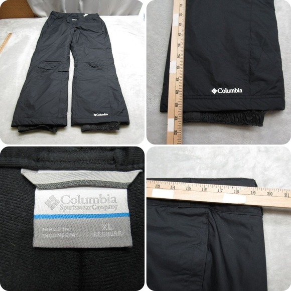 Columbia Ski Pants Mens XL Black Insulated Waterproof Belted Snowboard 38X30 - Picture 1 of 15